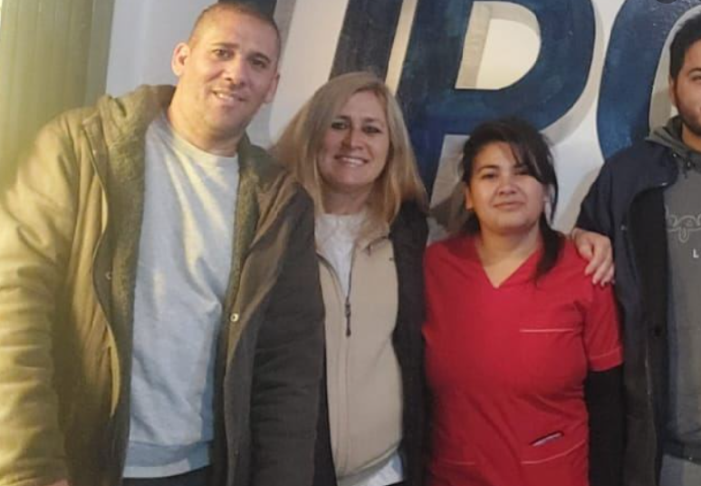 MARISOL CÁNEPA JUNTO A DOS COMPAÑEROS DE UPCN